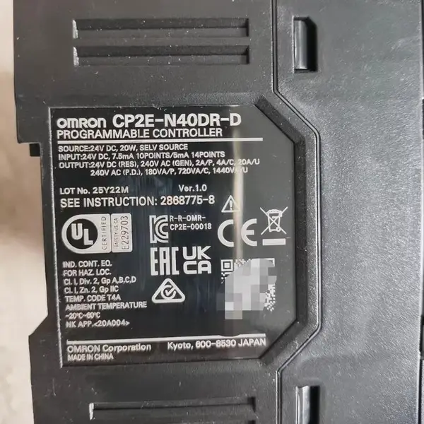 Omron CP2E-N40DR-D Compact PLC 40 I/O Relay Dual Ethernet — front view