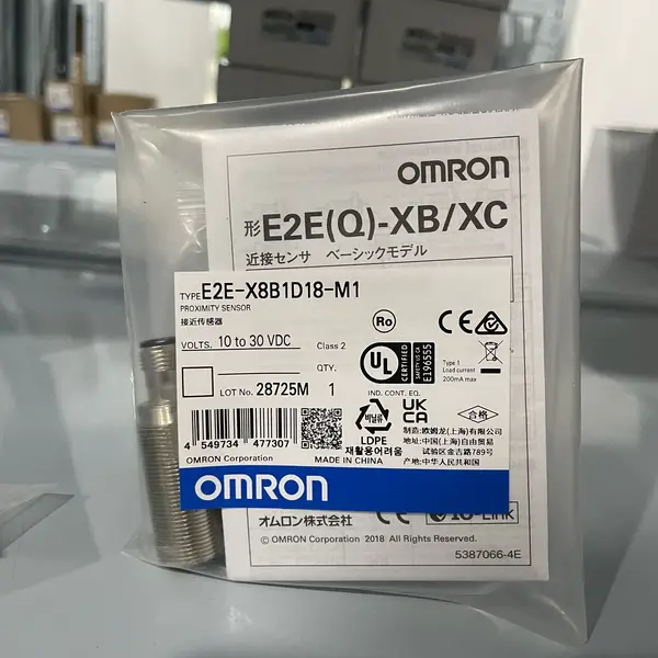 Omron E2E-X8B1D18-M1 Inductive Proximity Sensor M18 8mm — front view