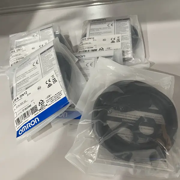 Omron E3FA-DN12 Diffuse Reflective Photoelectric Sensor 2m Cable IP67/IP69K — front view