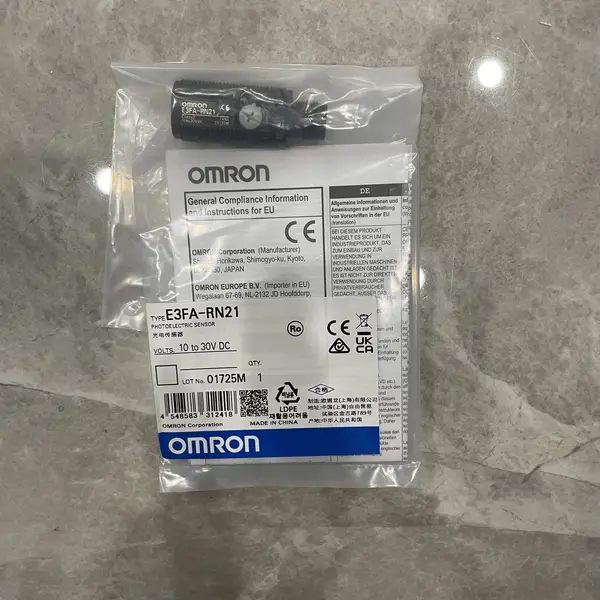 Omron E3FA-RN21 Retro-Reflective Photoelectric Sensor NPN M12 IP69K — front view