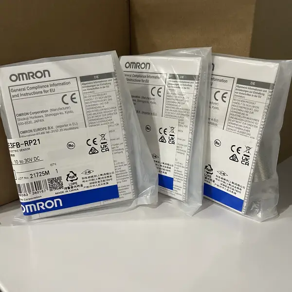 Omron E3FB-RP21 Retro-Reflective Photoelectric Sensor Stainless Steel — front view