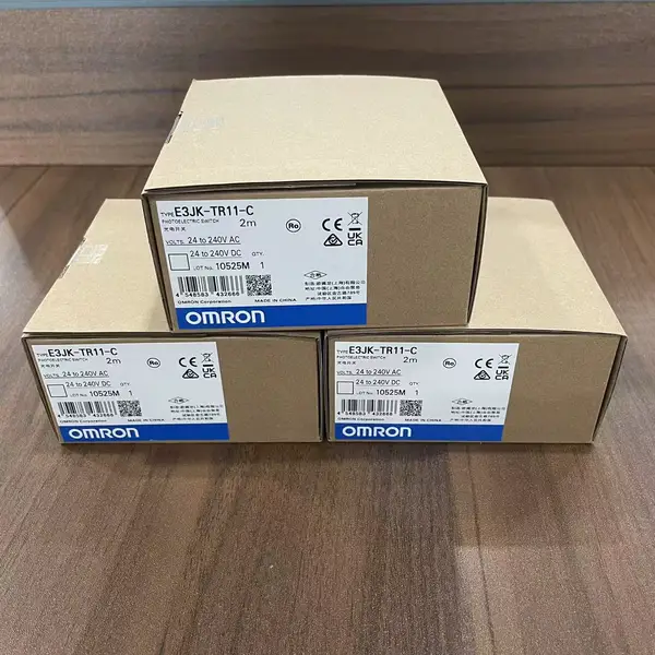 Omron E3JK-TR11-C Through-Beam Photoelectric Sensor 15m Relay Output AC/DC — front view
