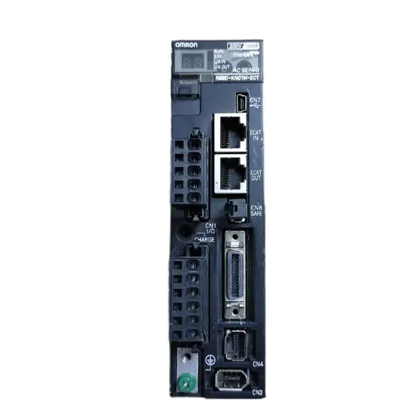 Omron R88D-KN01H-ECT-Z EtherCAT Servo Drive 100W 200V G5 Series with Safety… — front view