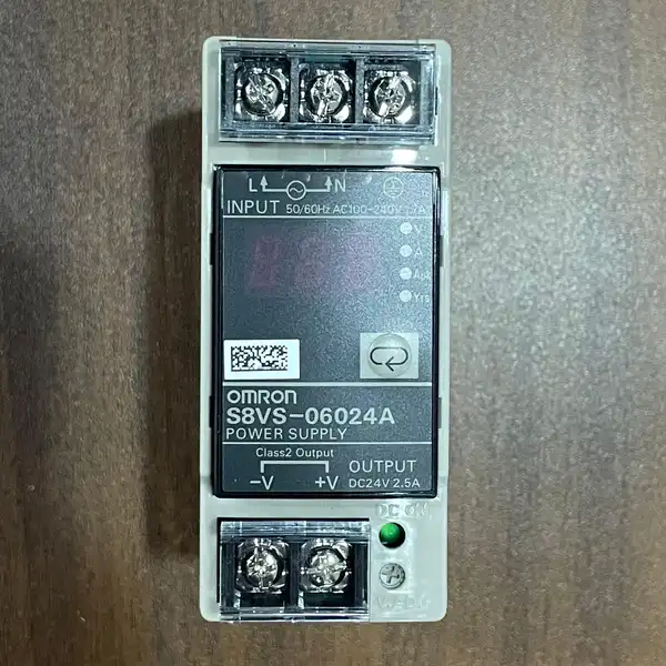 Omron S8VS-06024A Switching Power Supply 60W 24VDC 2.5A DIN Rail — front view